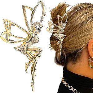 LARGE SPARKLING PIXIE HAIR CLIP in Gold